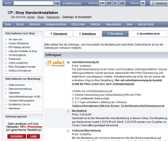 Schnittstelle f�r sofort�berweisung.de: Auswahl der Zahlungsart