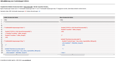 Updatetool f�r CMS/Shop-Software: Integrierter Dateivergleich