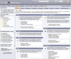 Startseite des Administrationsbereiches