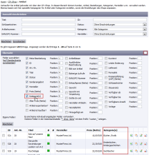 Version 2010.2: �bersicht der Artikel in der Shop-Software CP::Shop