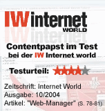 Test des CMS Contentpapst in der Internet World