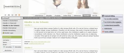 Angepasste Positionierung des Frontend-Editing-Fensters