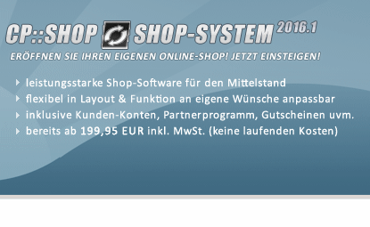 Shop-Software CP::Shop - Eröffnen Sie Ihren eigenen Online-Shop!