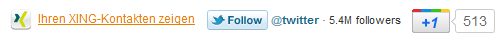 Share-/Follow-Buttons für XING, Twitter und Google +1